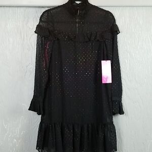 NWT..BETSEY JOHNSON black mini dress.